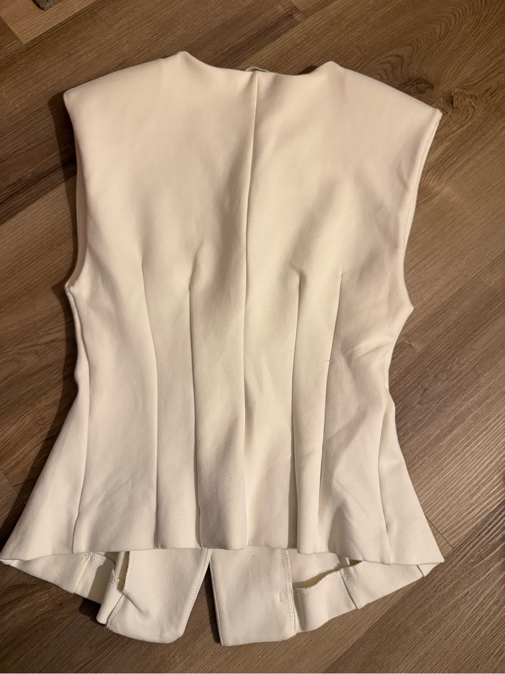 Zara Cream Sleeveless Button-Front Tailored Tunic - Picture 7 of 8